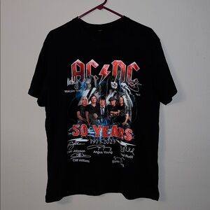 AC/DC 50 Years Black Graphic T-Shirt